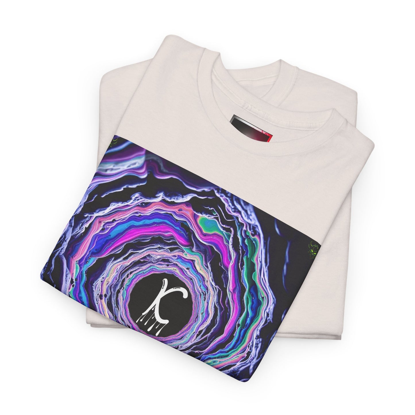 "K-Hole" Unisex Heavy Cotton Tee - Cosmic Swirl Graphic Tee for Trendy Vibes
