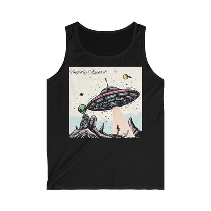 UFO Abduction Tank Top — Retro Alien Spaceship Graphic Men’s Tank