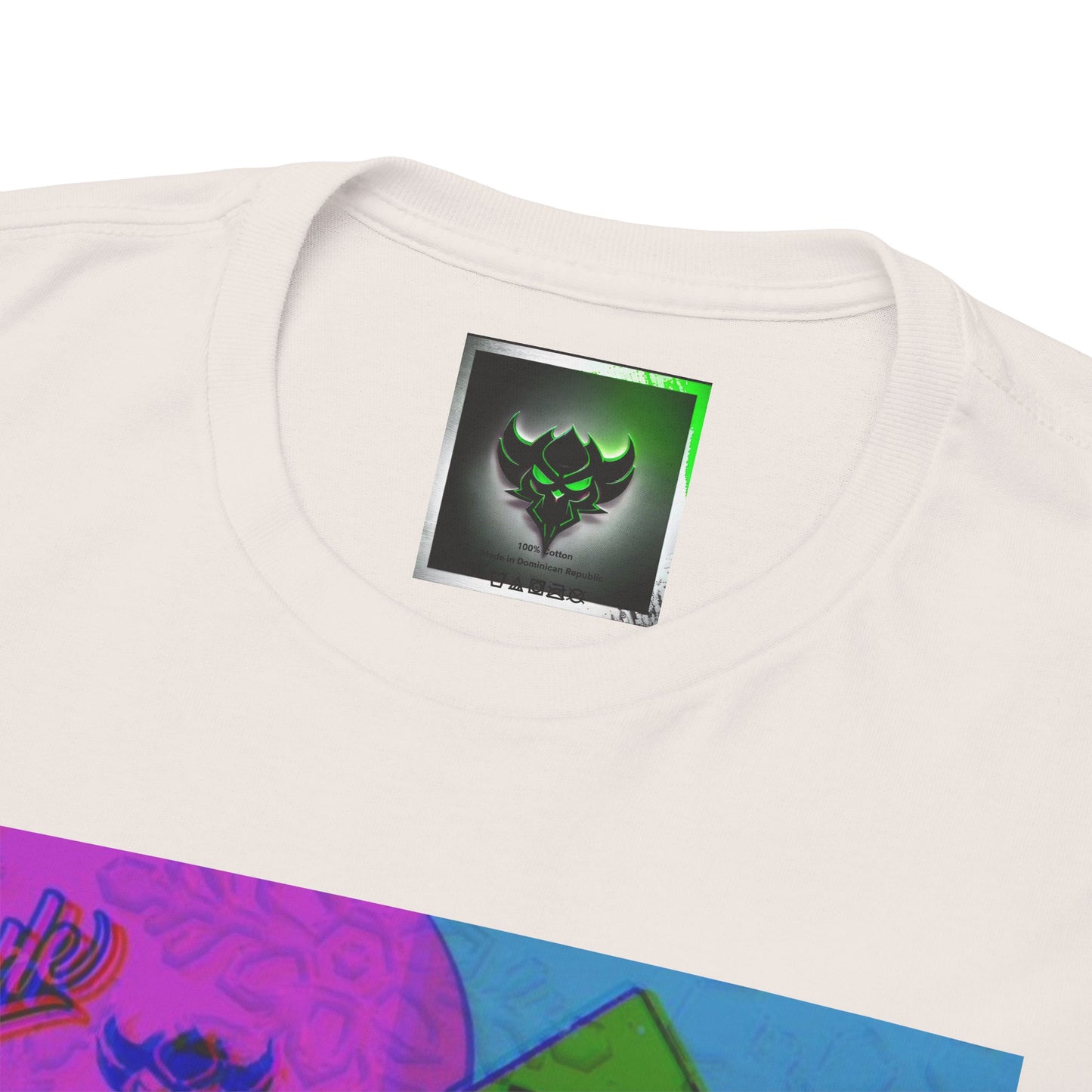 Abstract Pop-Art Graphic Tee — 'Apparel' Color Block Design