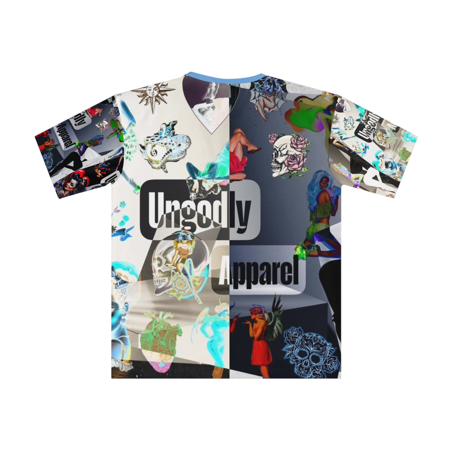 Ungodly Apparel Collage Graphic T‑Shirt — All‑Over Print Men's Loose Tee