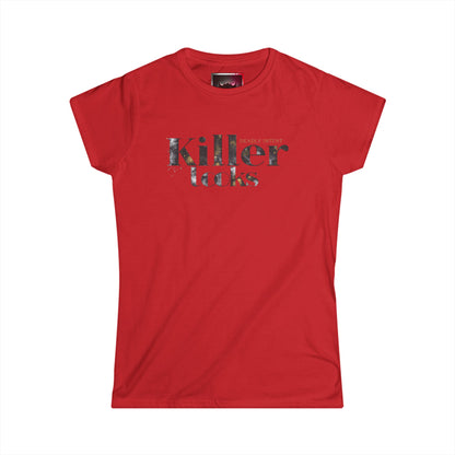 "Killer Looks Deadly Intent" Women's Softstyle Tee | Chic Everyday Top, Casual Wear, Gift for Her, Trendy Fashion Tee, Stylish Graphic Shirt