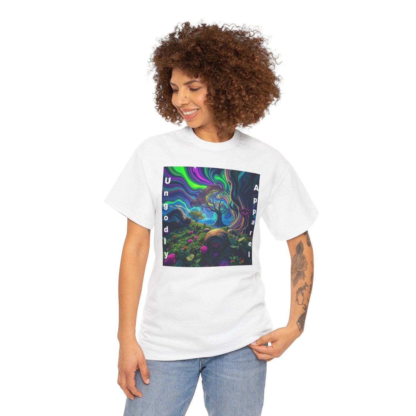 Ungodly Apparel Unisex Heavy Cotton Tee - Vibrant Nature Design