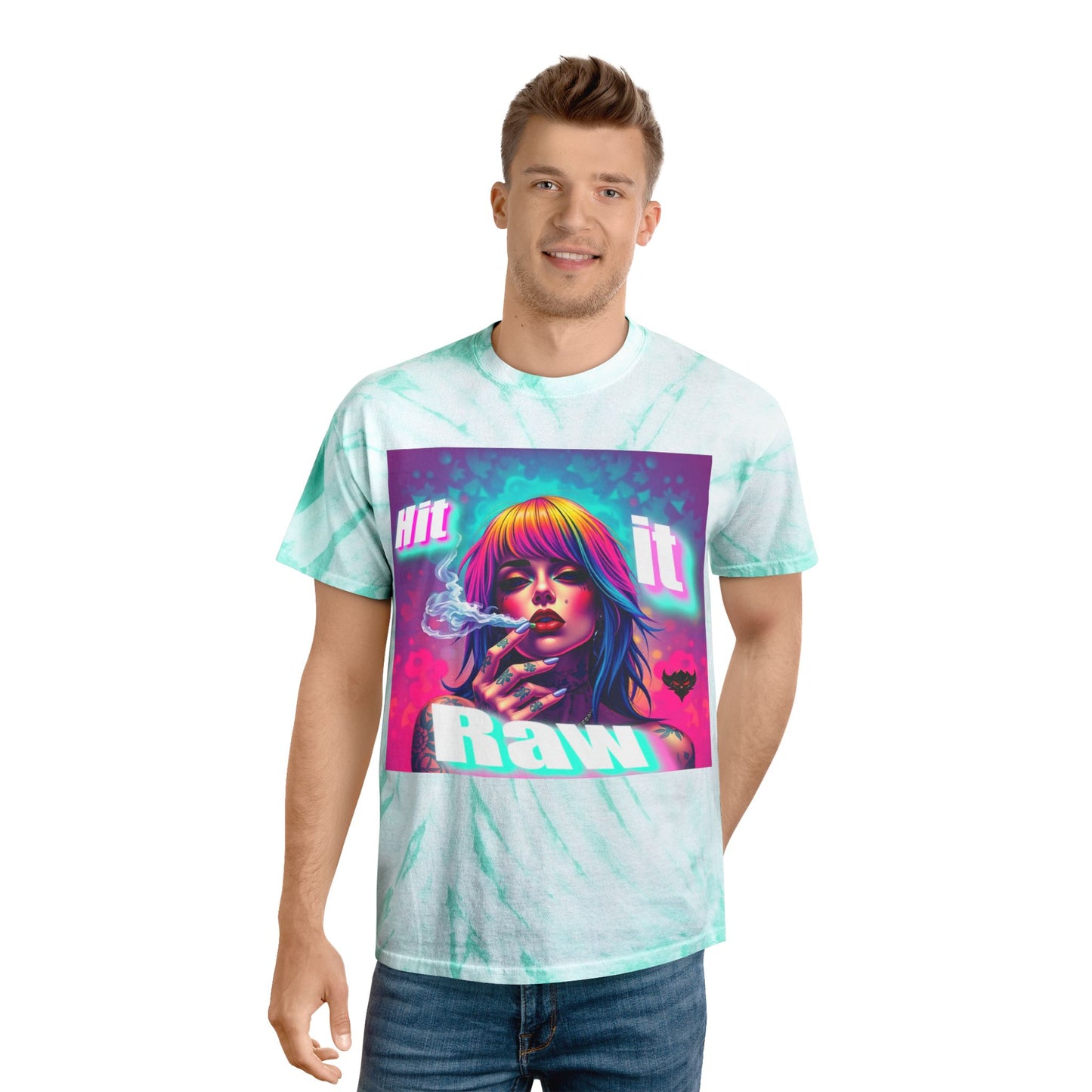 Vibrant Tie-Dye Tee - 'Hit It Raw' & 'No Filter Just Paper' Designs
