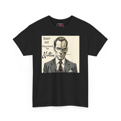 Vintage Noir Reptilian Portrait Tee — “You’re Not Supposed to Notice” Graphic T‑Shirt