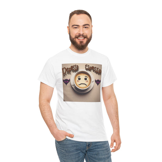 Unisex Heavy Cotton Tee - "Depresso Espresso" Graphic Shirt