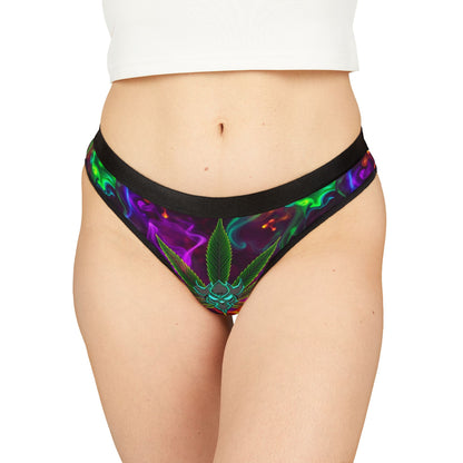 Psychedelic Cannabis Women's Thongs - Vibrant Colorful Underwear