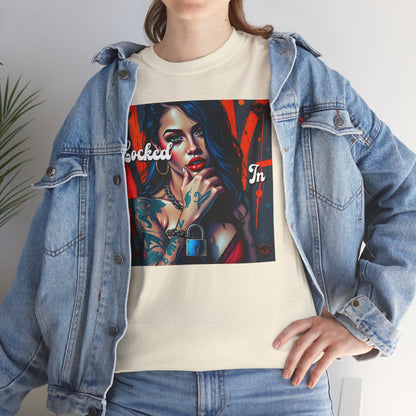 "Locked In" Latina Unisex Heavy Cotton Tee - Bold Tattoo Art for Everyday Wear