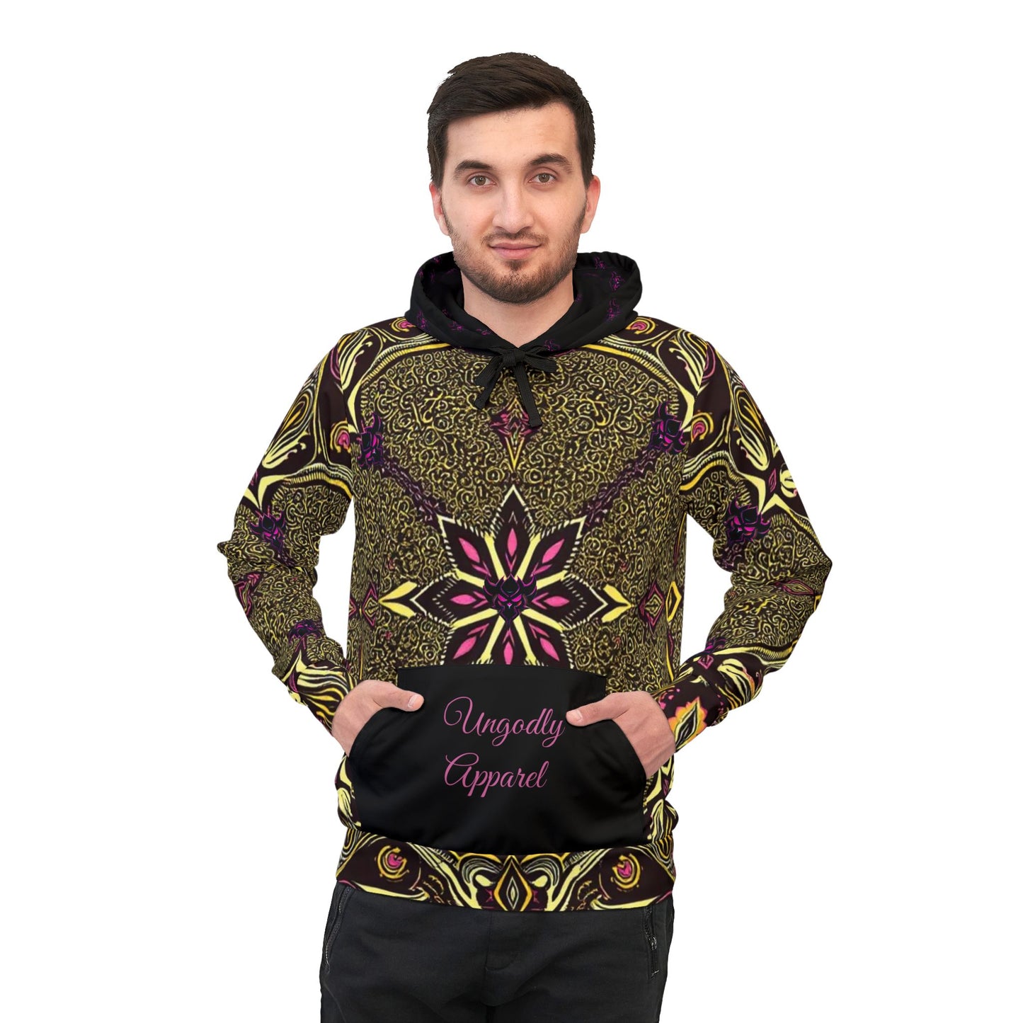 "Ungodly Paisley Bandana Hoodie" Bold Patterned Athletic Hoodie for Active Style, Fitness Wear, Trendy Sportswear, Unique Gift, Everyday Comfort