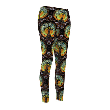Vibrant "Tree of Life" Print Women's Casual Leggings - Comfort & Style for Everyday Wear