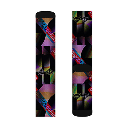 Abstract Neon Pattern Sublimation Socks