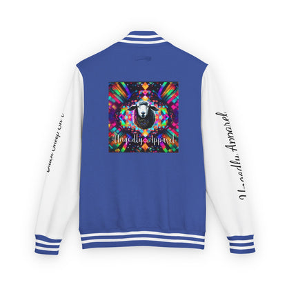Letterman Jacket — Pink Kaleidoscope "Black Sheep of the Family"  Design with 'Ungodly Apparel' Sleeve Text