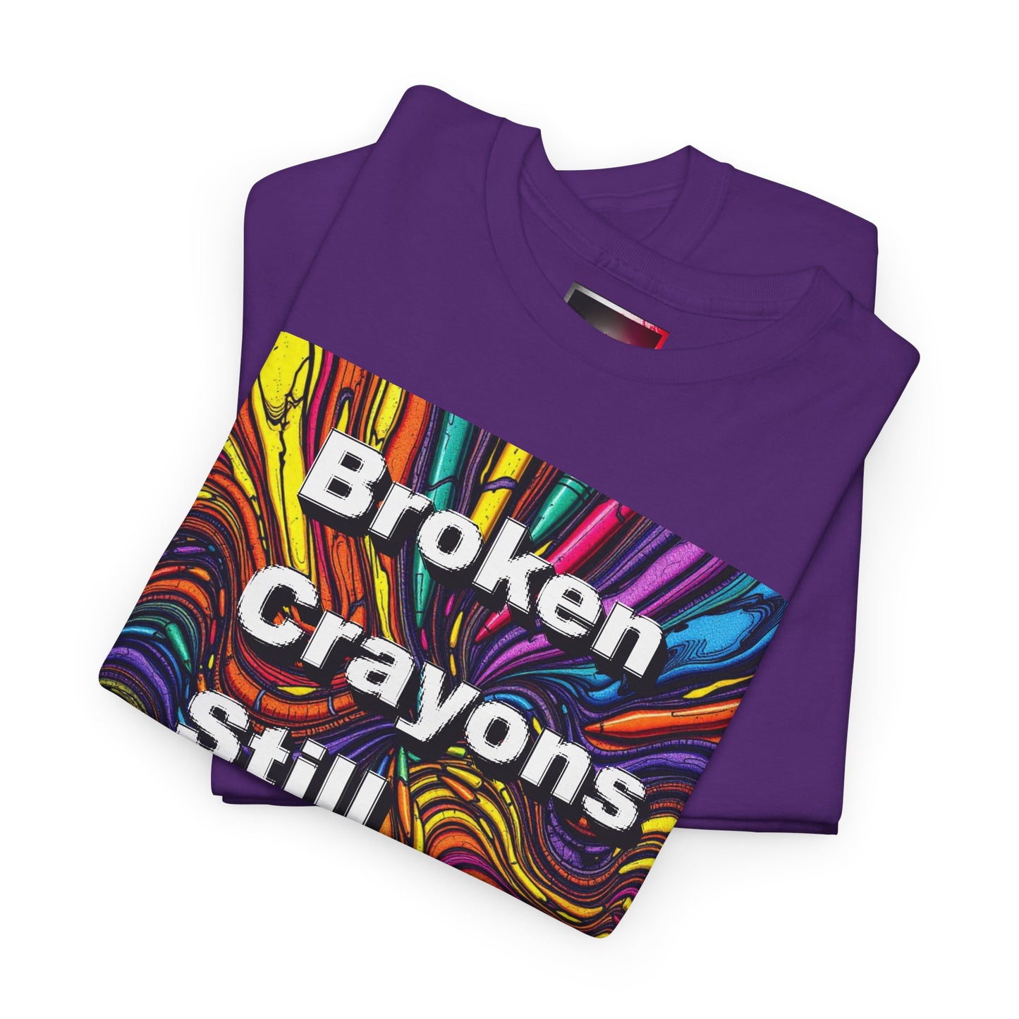 Inspirational Unisex Heavy Cotton Tee - 'Broken Crayons Still Color'