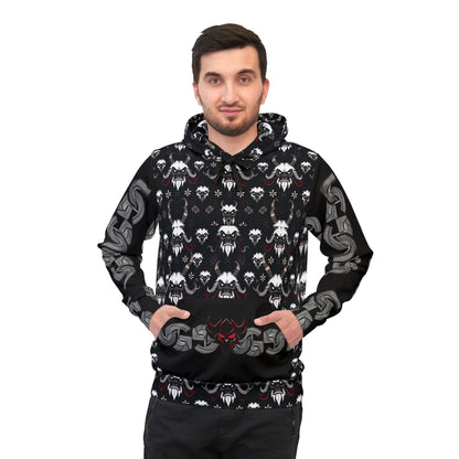 Krampus Athletic Hoodie — All-Over Print Gothic Sportswear