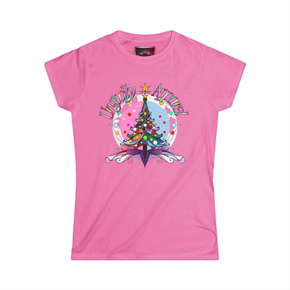 Women's Tee — 'Ugly Angel' Colorful Christmas Tree Holiday Shirt