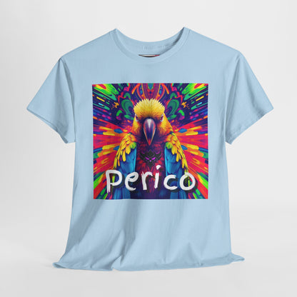 "Perico" Colorful Parrot Unisex Heavy Cotton Tee - Vibrant Tropical Shirt