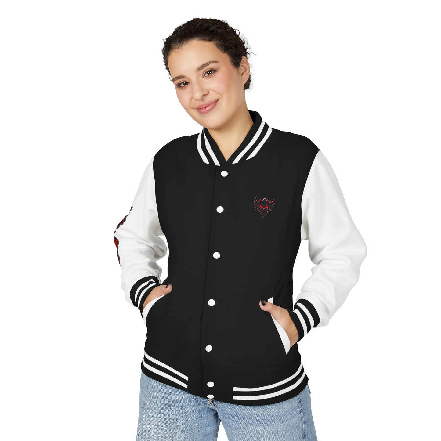 Ungodly Letterman Jacket — Gothic Broken Heart Rose Varsity Jacket