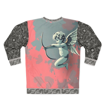 Cupid Cherub All-Over Print Sweatshirt — Vintage Angel Graphic, 'Ungodly Apparel'