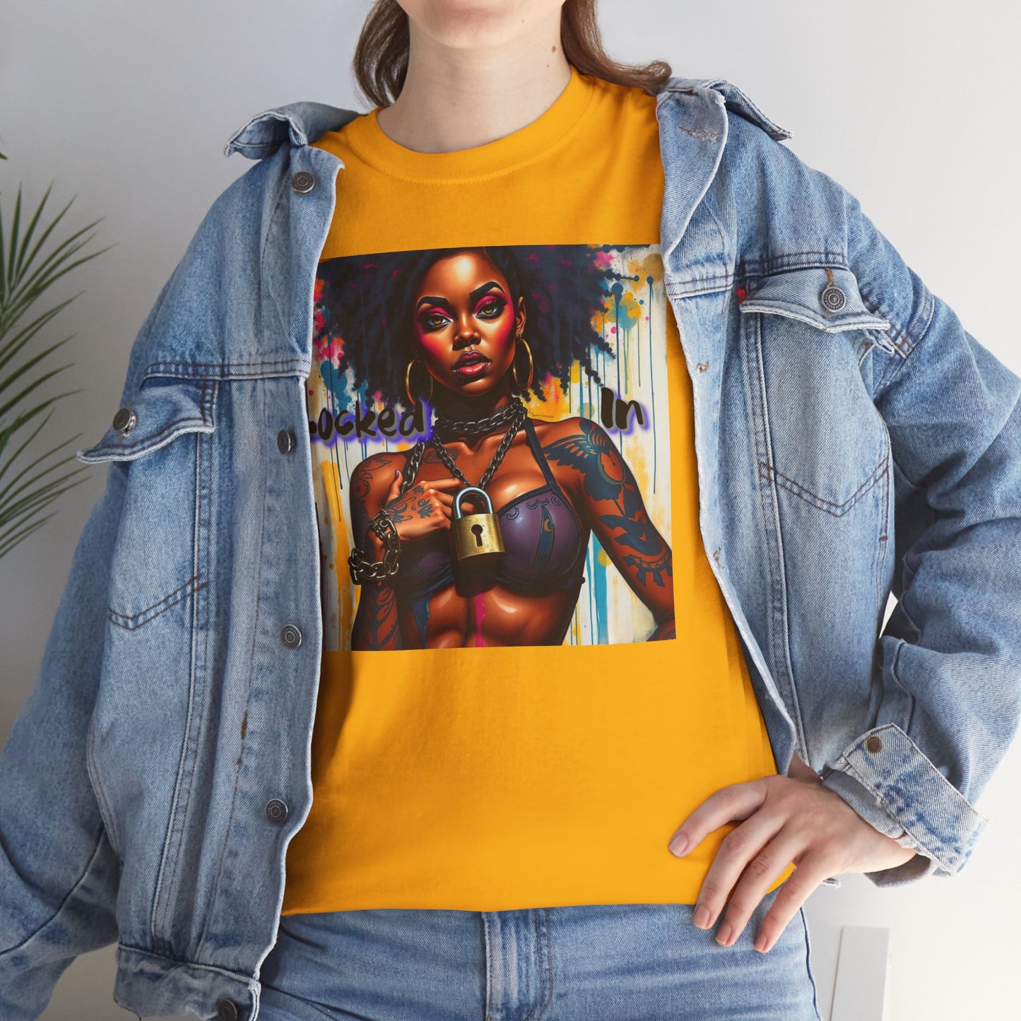 Empowered Art Unisex Heavy Cotton Tee - "Locked In" Design BLK