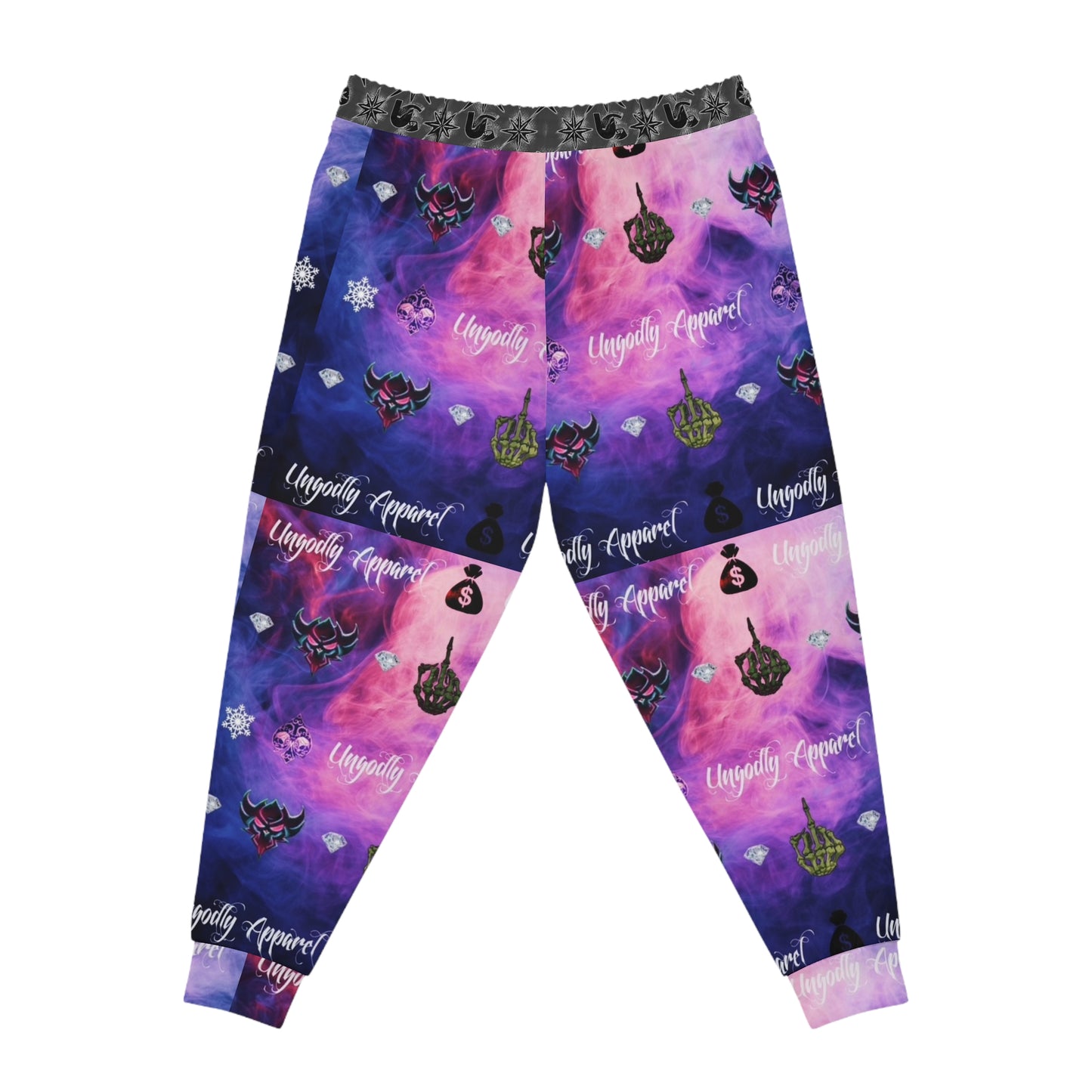 Galaxy Goth Athletic Joggers — ‘Ungodly Apparel’ Graphic Sweatpants