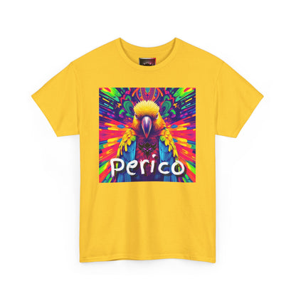 "Perico" Colorful Parrot Unisex Heavy Cotton Tee - Vibrant Tropical Shirt
