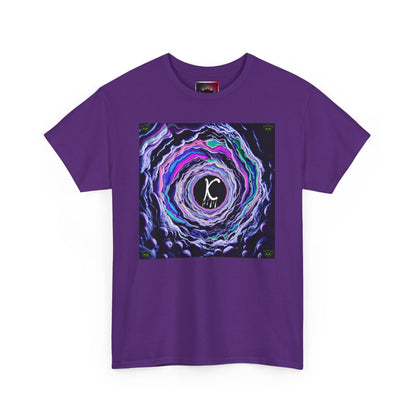 "K-Hole" Unisex Heavy Cotton Tee - Cosmic Swirl Graphic Tee for Trendy Vibes