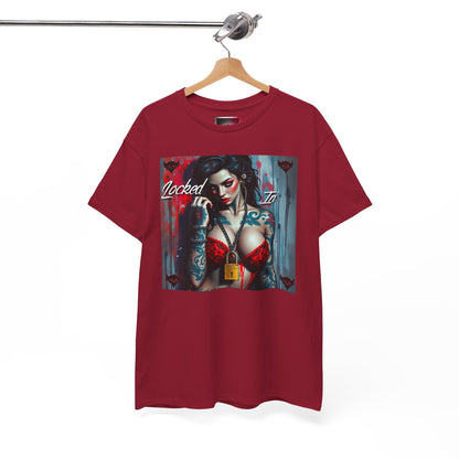 Edgy Tattoo Art Unisex Heavy Cotton Tee - "Locked Inn" Graphic T-Shirt