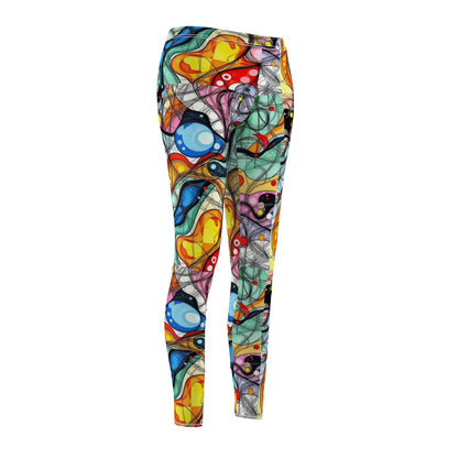 Abstract Colorwave Leggings — Women's Vibrant All-Over Print Yoga/Workout Leggings