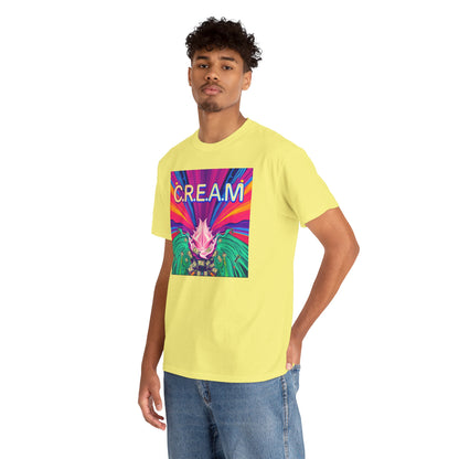 C.R.E.A.M. Unisex Heavy Cotton Tee, Colorful Graphic Shirt, Casual Wear, Music Festival Tee, Gift for Art Lovers