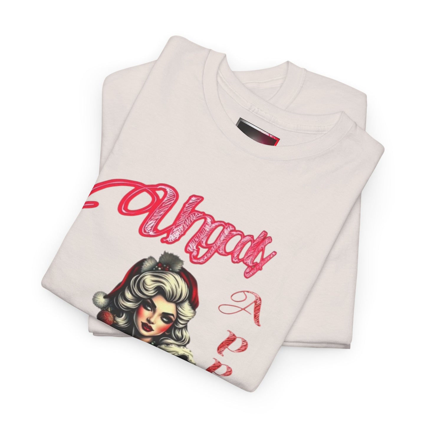 Vintage Pin-Up 'Ms Claus' Tee — Retro Rockabilly Cotton T-Shirt