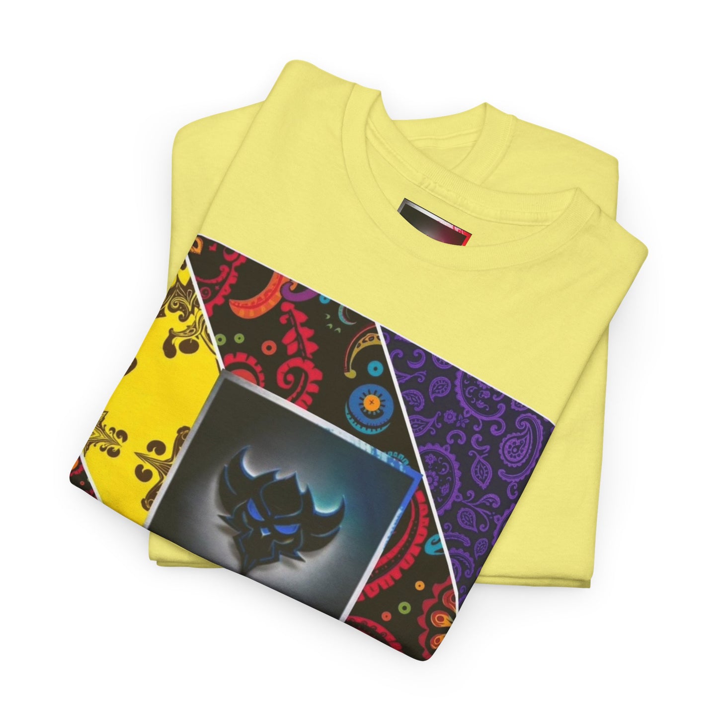Patchwork Bandana Tee – Psychedelic Bandana Patchwork T-Shirt with Ungodly Apparel Logo