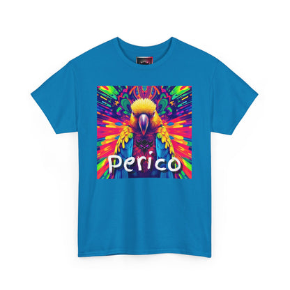 "Perico" Colorful Parrot Unisex Heavy Cotton Tee - Vibrant Tropical Shirt