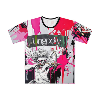 Ungodly Cupid Graphic T‑Shirt — Pink Drip All‑Over Print