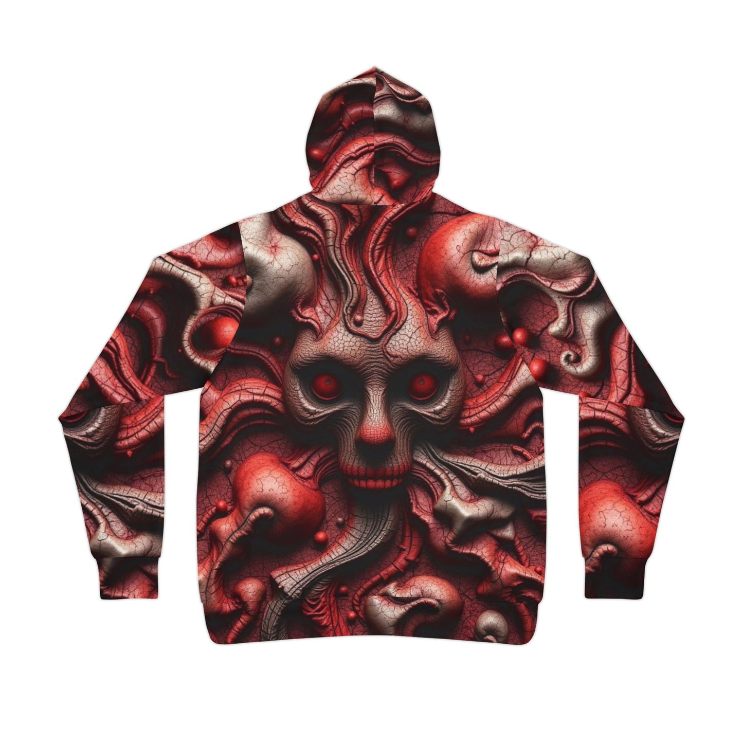 Gritty Skull Hoodie - Unisex Athletic Wear, Streetwear Style, Cryptic Design, Gift for Gamers, Halloween Apparel