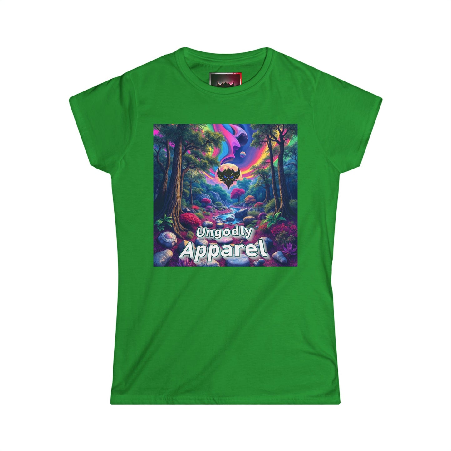 Women's Softstyle Tee - Ungodly Apparel Rainbow Forest Design