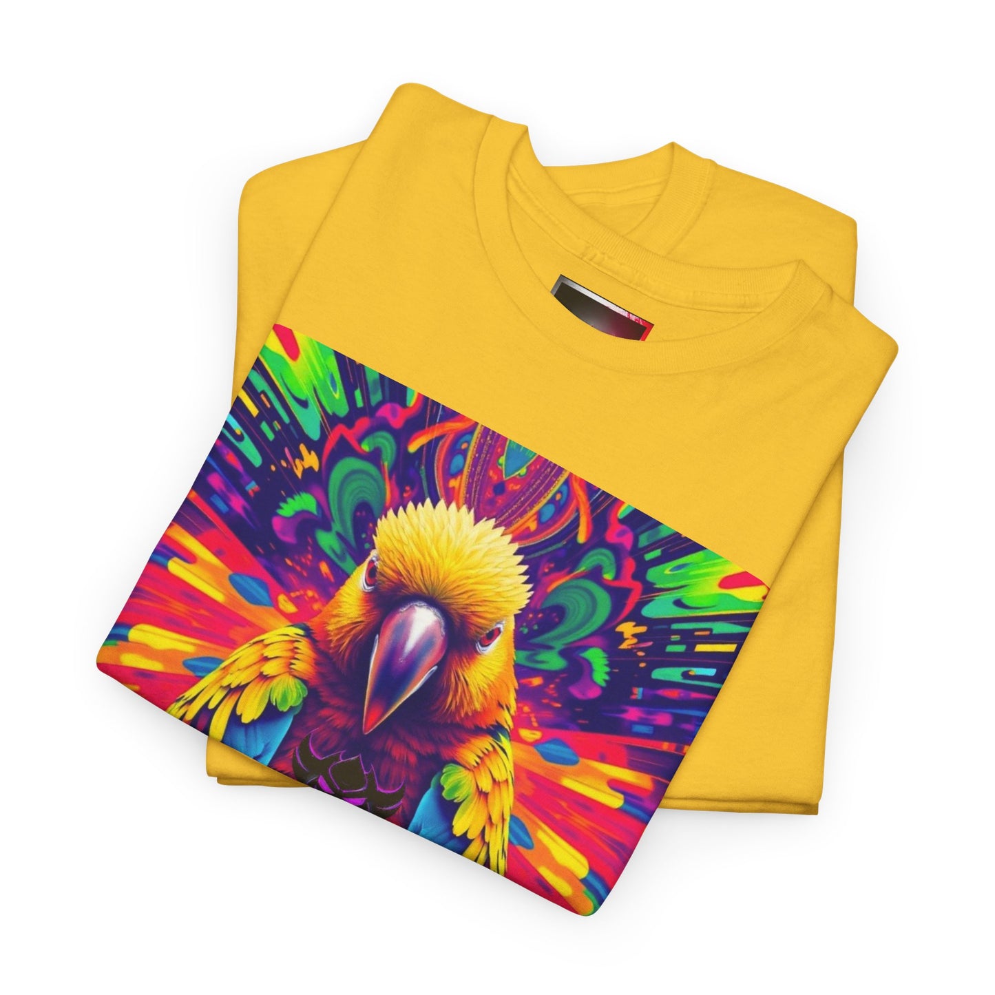 "Perico" Colorful Parrot Unisex Heavy Cotton Tee - Vibrant Tropical Shirt