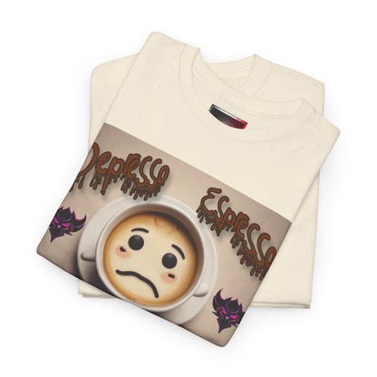 Unisex Heavy Cotton Tee - "Depresso Espresso" Graphic Shirt