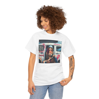 "Free Candy" Street Art Unisex Heavy Cotton Tee, Casual Graphic Shirt, Vintage Style Tee, Unique Gift, Urban Wear, Art Lover Apparel