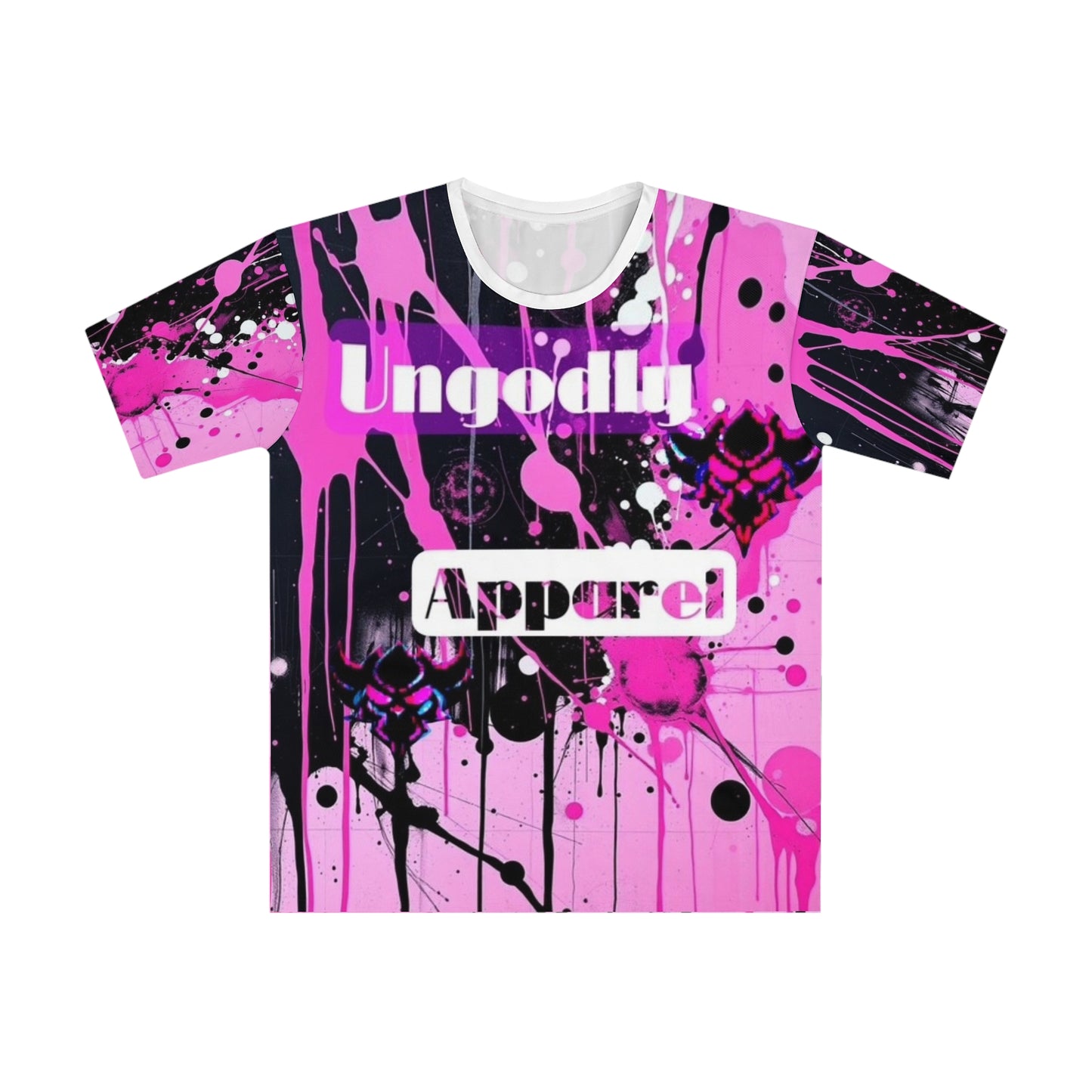 Ungodly Apparel Splatter Print Tee — Pink Gothic Streetwear T-Shirt