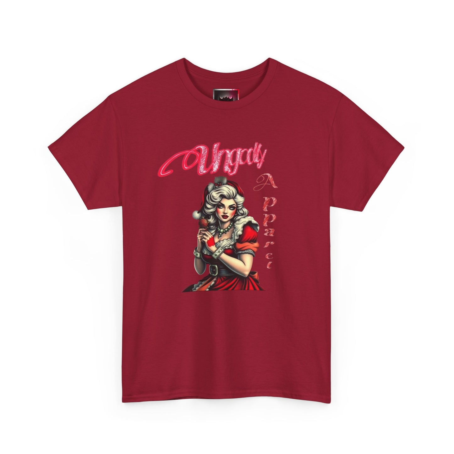 Vintage Pin-Up 'Ms Claus' Tee — Retro Rockabilly Cotton T-Shirt