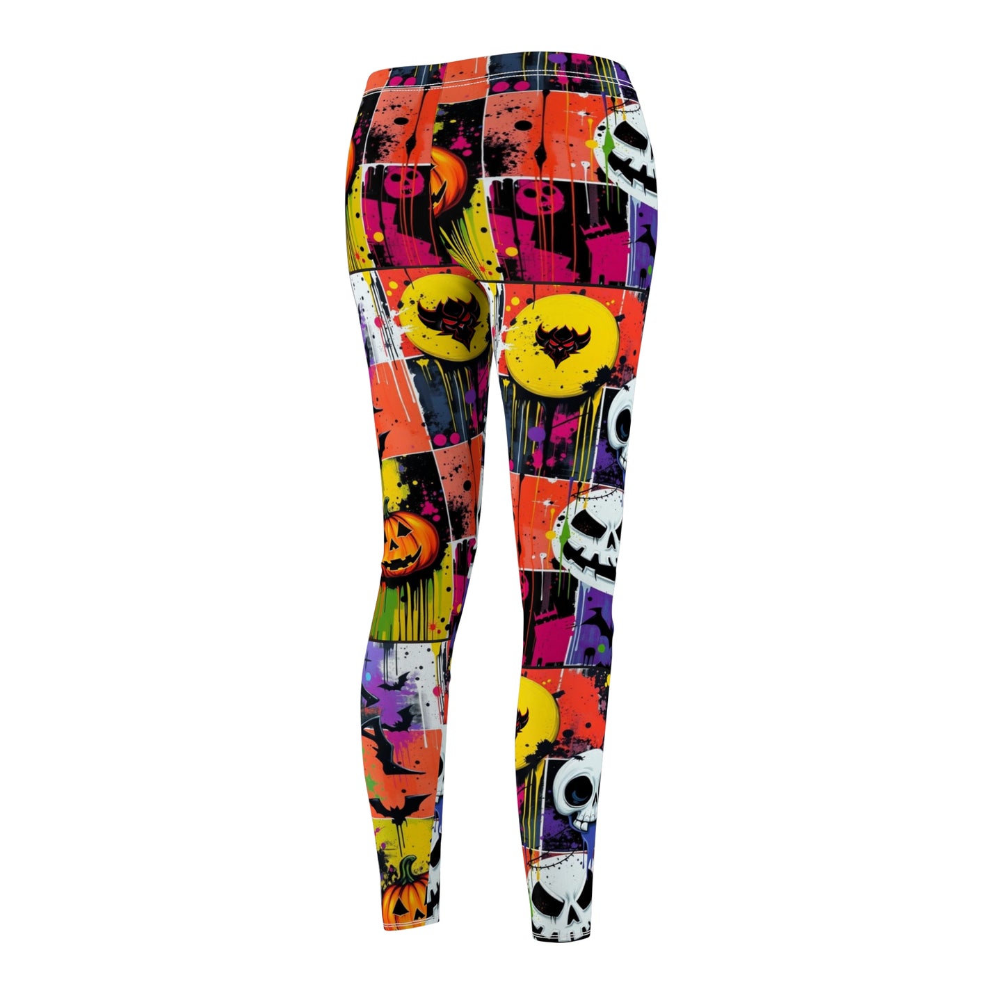 Halloween-Themed Women's Casual Leggings, Spooky Leggings, Festive Activewear, Halloween Outfit, Cozy Fall Fashion