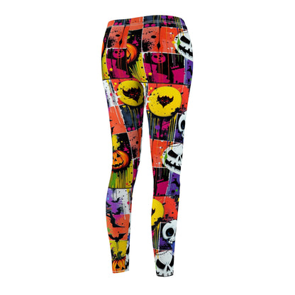 Halloween-Themed Women's Casual Leggings, Spooky Leggings, Festive Activewear, Halloween Outfit, Cozy Fall Fashion