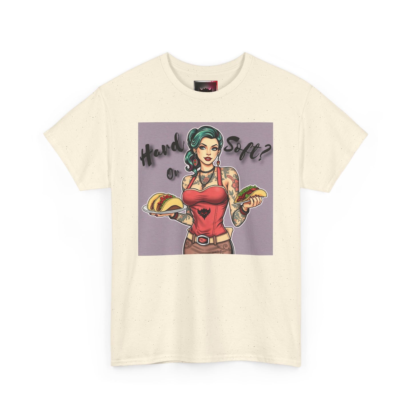 "Hard or Soft Tacos" Retro Graphic Tee, Vintage Shirt, Casual Wear, Gift for Foodies, Comfy Summer Apparel, Pop Culture Fashion