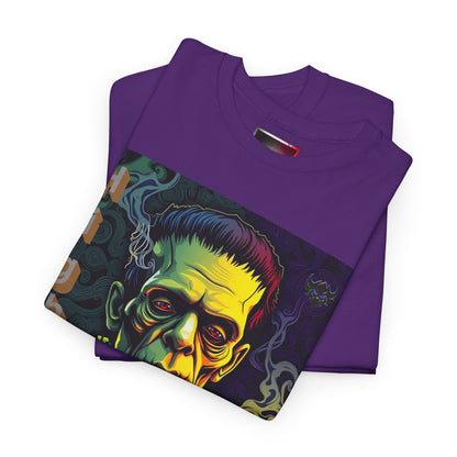 "High and Haunted" Frankenstein Tee, Unisex Graphic Shirt, Halloween Apparel, Spooky Gift, Horror Movie Merchandise, Party Outfit