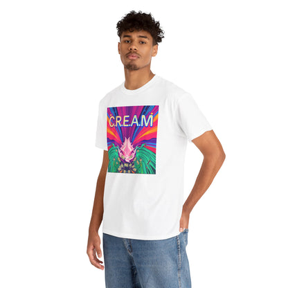 C.R.E.A.M. Unisex Heavy Cotton Tee, Colorful Graphic Shirt, Casual Wear, Music Festival Tee, Gift for Art Lovers