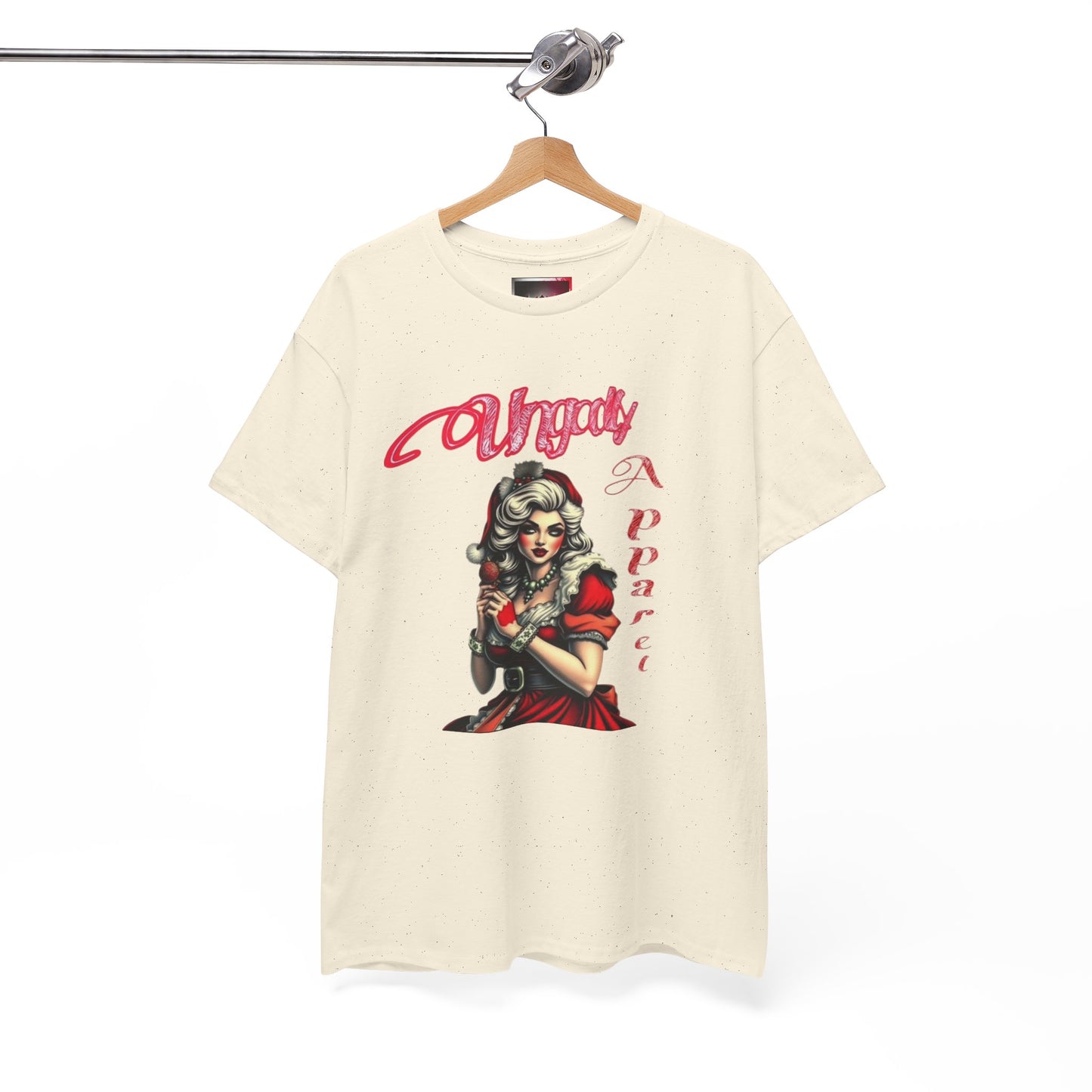Vintage Pin-Up 'Ms Claus' Tee — Retro Rockabilly Cotton T-Shirt