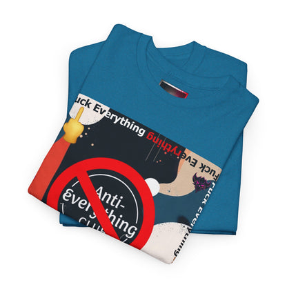 Unisex Heavy Cotton Tee, "Anti-Everything Club" Graphic Tee, Casual Wear, Streetwear, Gift for Friends, Statement T-Shirt