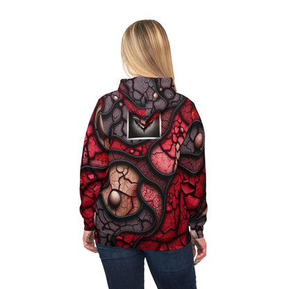 Blood Inspired, Halloween, Red Abstract Athletic Hoodie, Trendy Sportswear, Graphic Pullover, Gift for Fitness Lovers, Unique Streetwear