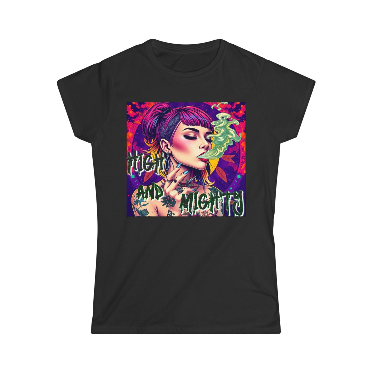 Women’s Softstyle Tee - "High and Mighty" Graphic Shirt for Confident Souls