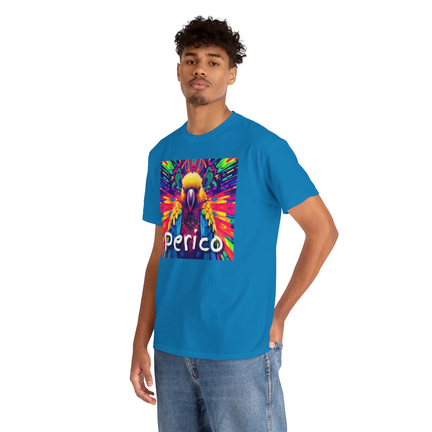 "Perico" Colorful Parrot Unisex Heavy Cotton Tee - Vibrant Tropical Shirt