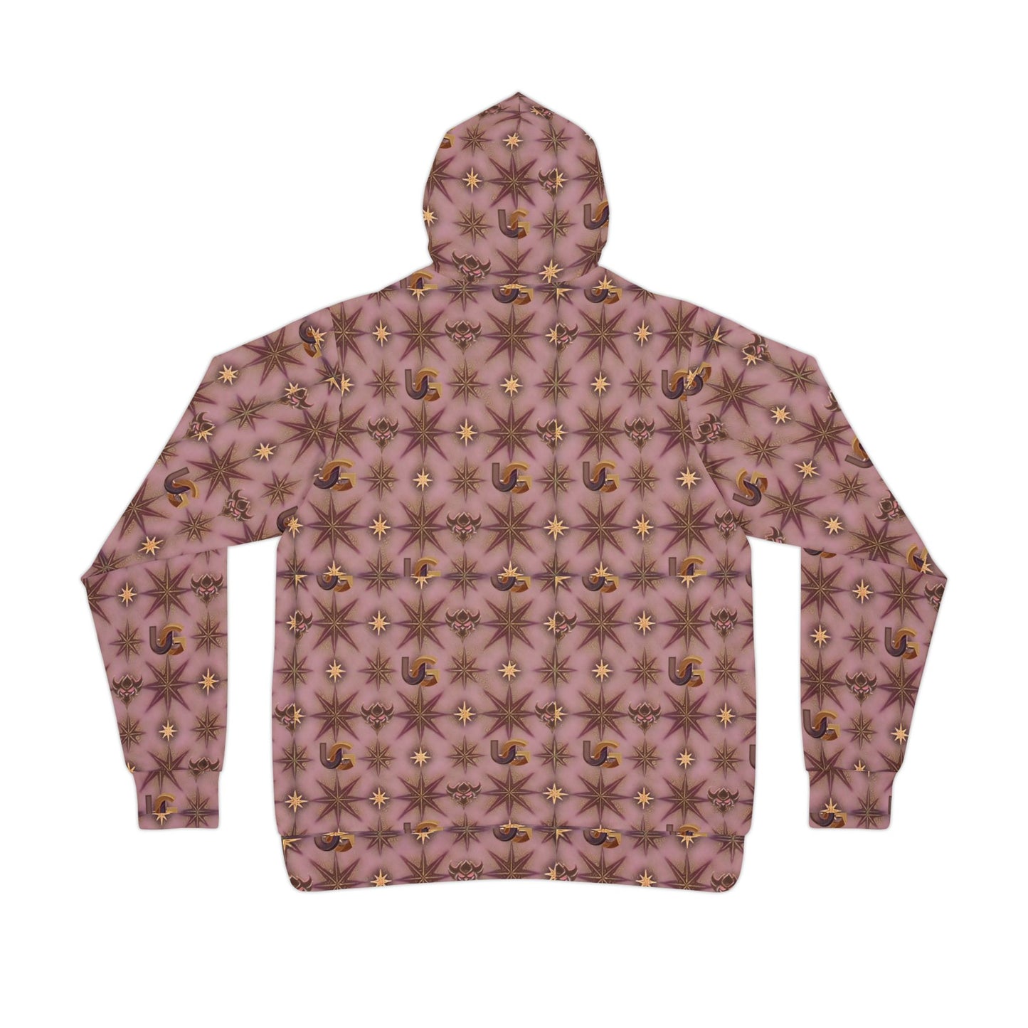 Pink Floral Kaleidoscope Hoodie — All-Over Print Athletic Pullover